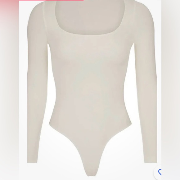 SKIMS Other - NWOT. Skims Essential Square neck tank bodysuit, bone, SZ 3X long sleeve, snap